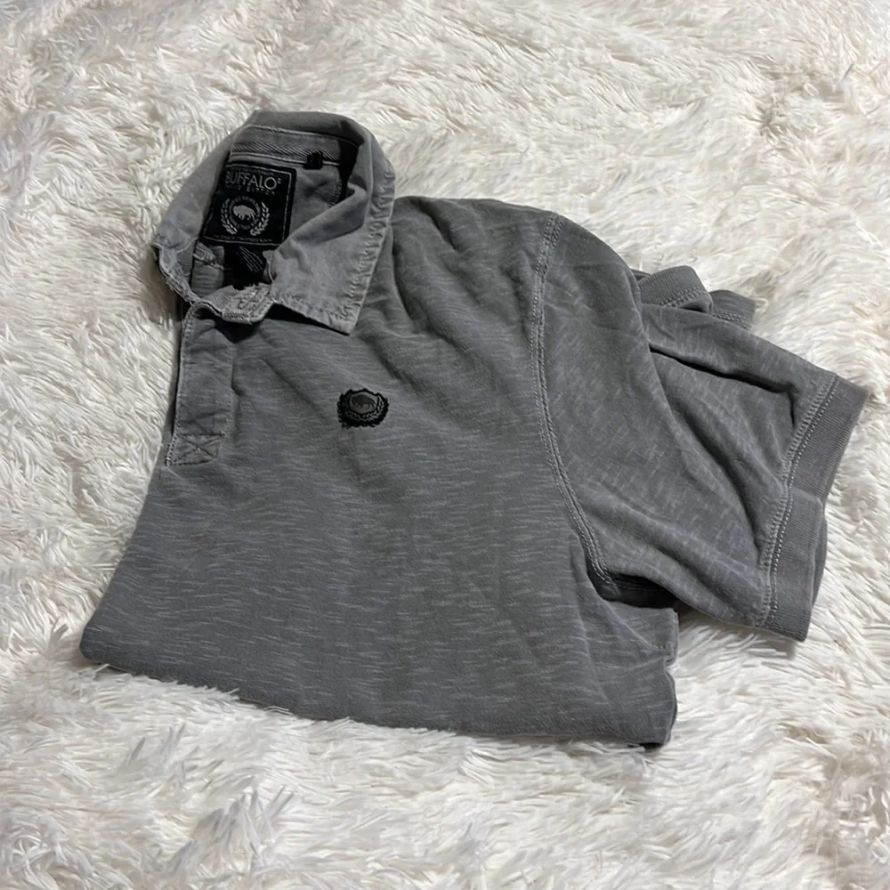Buffalo David Bitton gray cotton polo shirt Size XXL - Picture 10 of 12